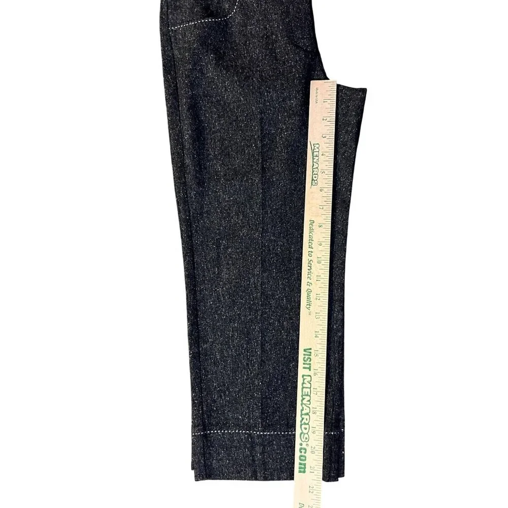 White House Black Market Womens 8 Used Black Gray Tweed Capri Pants - Picture 10 of 14